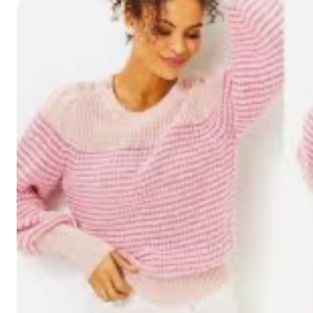 Lilly Pulitzer‎ Peony Pink Sequined Long Sleeve Finney Sweater. Size Large.